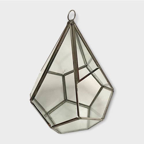 Glass Terrarium Silver Pentagon 21cm | Glassware | Home Decor Wholesale ...